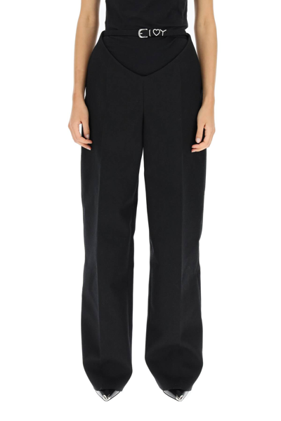 Shop Y/project Y Project Cut Out Virgin Wool Sartorial Trousers In Black