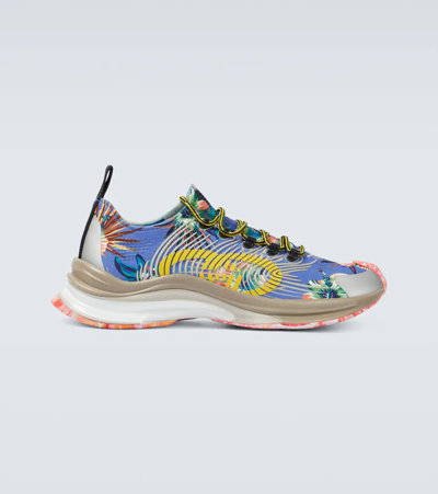 Shop Gucci Run Floral Running Shoes In B.sp-mu-g.sk-s.ye/bl