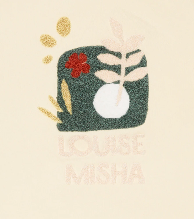 Shop Louise Misha Kyra Embroidered Cotton Sweatshirt In Cream