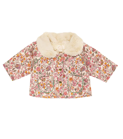 Shop Louise Misha Baby Jasmina Floral Jacket In Cream Savage Garden