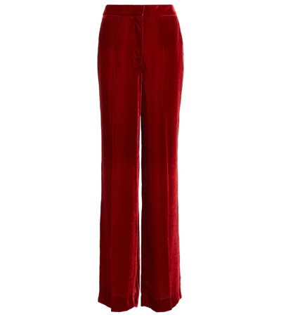 Shop Stella Mccartney Velvet Pants In Cherry