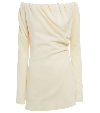 Shop Jacquemus La Robe Biasi Off-shoulder Minidress In Off-white