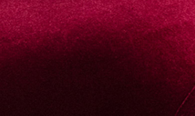 Shop Xscape Ruched Puff Sleeve Velvet Gown In Burgundy