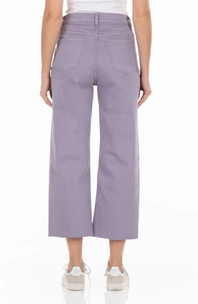 Shop Modern American Savannah High Waist Crop Wide Leg Jeans In Lavender