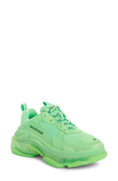 Shop Balenciaga Triple S Low Top Sneaker In Fluo Green