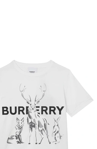 Shop Burberry Kids' Hare, Stage & Fox Graphic Tee In White