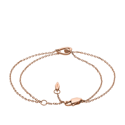 Fossil Women's Rose Gold Stainless Steel Chain Bracelet In White