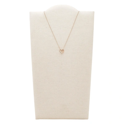 Fossil Women's Rose Gold Stainless Steel Pendant Necklace In Pink