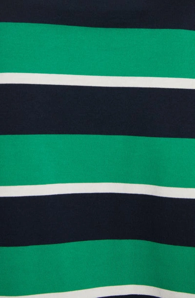 Shop Thom Browne Stripe T-shirt In Navy/ Green/ White