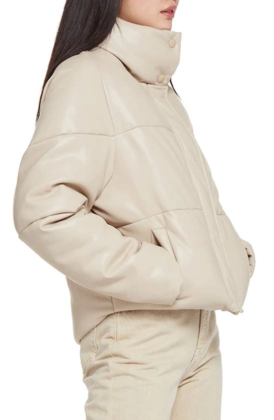 Shop Apparis Jemma Faux Leather Puffer Coat In Peyote