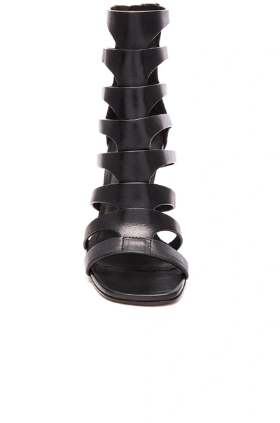 Shop Rick Owens Leather Nautilus Wedges In Black