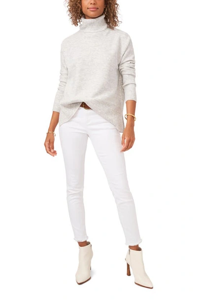 Shop Vince Camuto Textured Turtleneck Sweater In Silver Heather