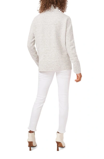 Shop Vince Camuto Textured Turtleneck Sweater In Silver Heather