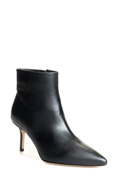 Shop L Agence Aimee Pointed Toe Bootie In Black Leather