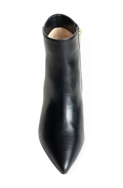 Shop L Agence Aimee Pointed Toe Bootie In Black Leather