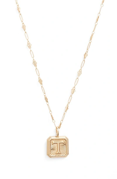 Shop Miranda Frye Harlow Initial Pendant Necklace In Gold - T