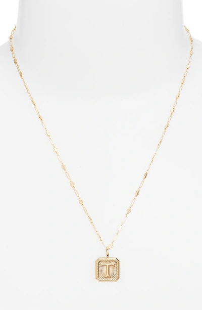 Shop Miranda Frye Harlow Initial Pendant Necklace In Gold - T