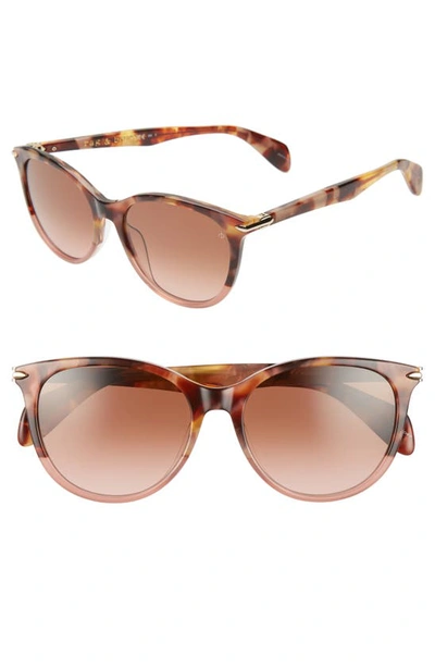 Shop Rag & Bone 54mm Round Cat Eye Sunglasses In Pink Havana