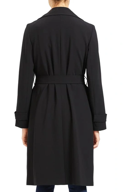 Theory Oaklane Admiral Crepe Trench Coat In Black