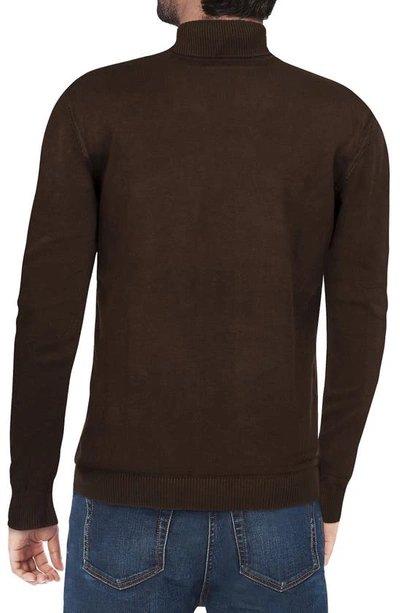 X-ray Turtleneck Pullover Sweater In Dark Brown