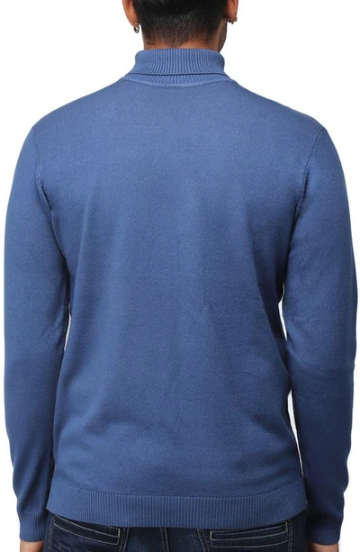 X-ray Turtleneck Pullover Sweater In Ink Blue