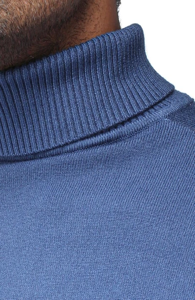 X-ray Turtleneck Pullover Sweater In Ink Blue