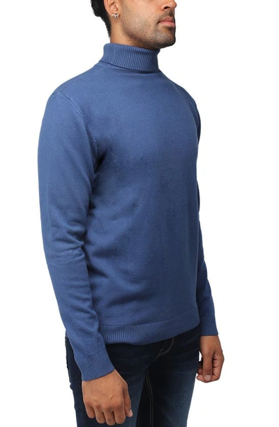 X-ray Turtleneck Pullover Sweater In Ink Blue