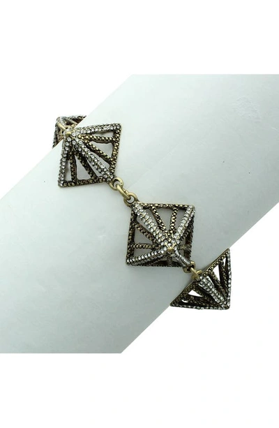 Shop Olivia Welles Ava Pyramid Bracelet In Gold / Clear