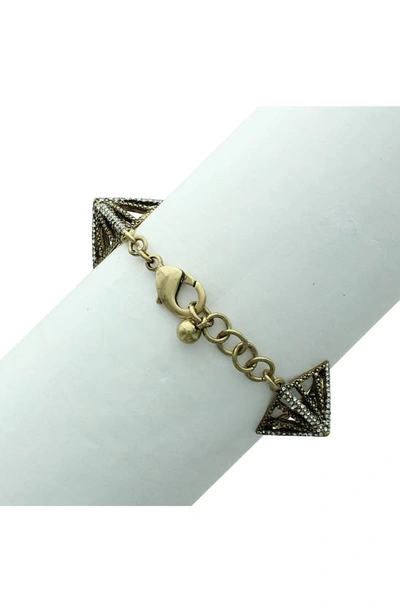 Shop Olivia Welles Ava Pyramid Bracelet In Gold / Clear