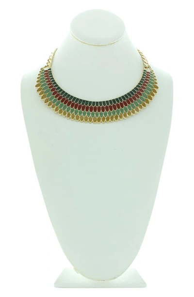 Olivia Welles Crystal Collar Necklace In Gold / Multi