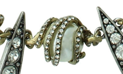 Olivia Welles Gold Plated Liliana Crystal Necklace In Gold / Gunmetal / Clear