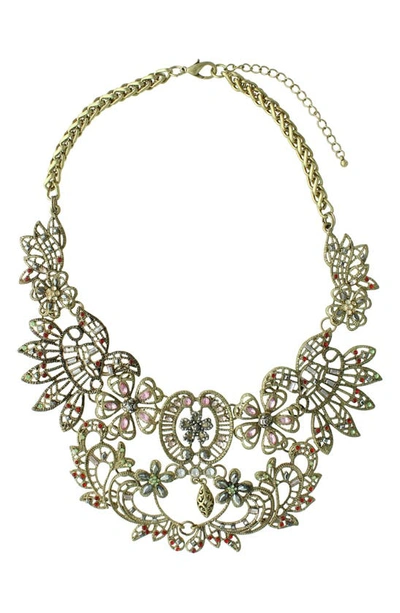 Shop Olivia Welles Chloé Statement Necklace In Gold / Multi