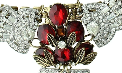 Olivia Welles Garnet Crystal Collar Necklace In Gold / Red