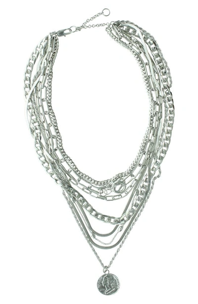 Shop Olivia Welles Lindsay Layered Necklace In Silver