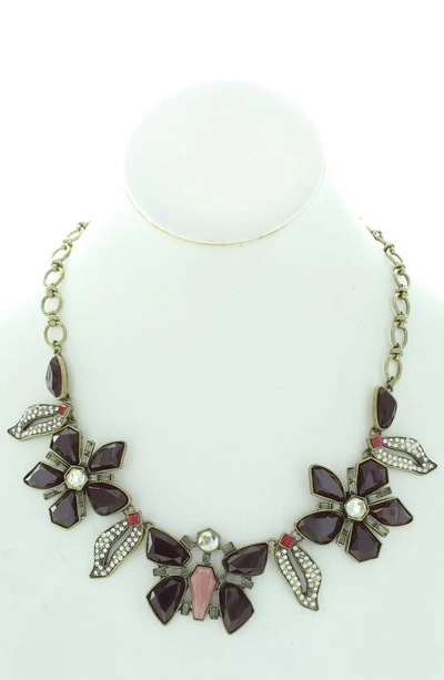 Shop Olivia Welles Maya Butterfly Necklace In Gold / Multi