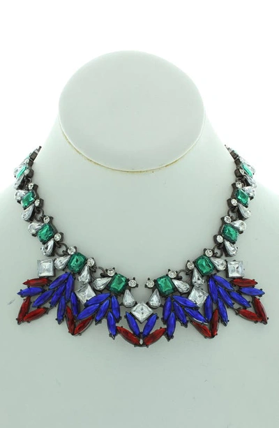 Olivia Welles Everly Cluster Collar Statement Necklace In Silver
