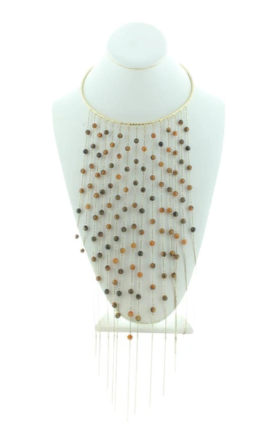 Olivia Welles Long Story Short Necklace In Gold / Red
