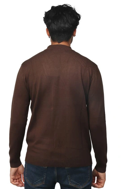 X-ray Core Mock Neck Knit Sweater In Dark Brown