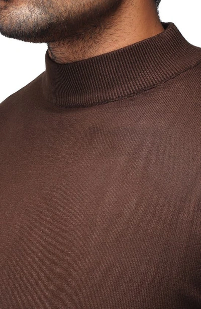 X-ray Core Mock Neck Knit Sweater In Dark Brown