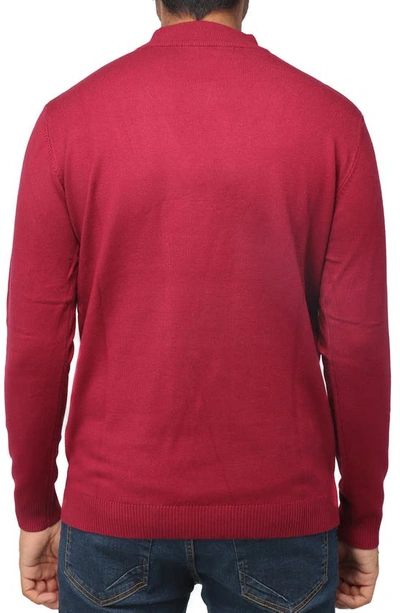 X-ray Core Mock Neck Knit Sweater In Dark Burgundy