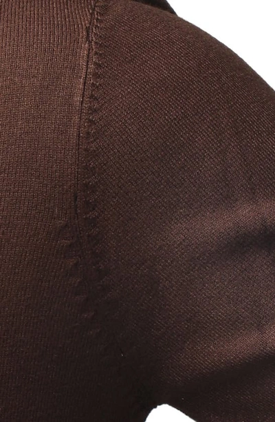 X-ray Core Mock Neck Knit Sweater In Dark Brown