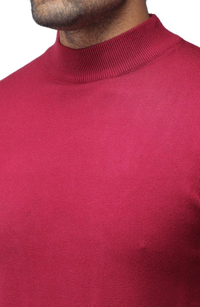 X-ray Core Mock Neck Knit Sweater In Dark Burgundy