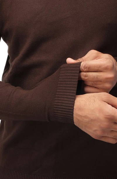 X-ray Core Mock Neck Knit Sweater In Dark Brown