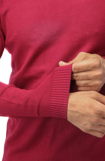 X-ray Core Mock Neck Knit Sweater In Dark Burgundy
