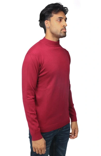 X-ray Core Mock Neck Knit Sweater In Dark Burgundy