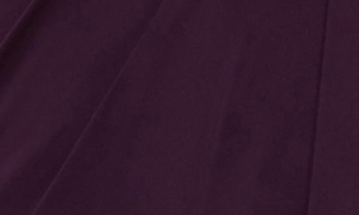Alex Evenings Illusion Sleeve Side Ruched Gown In Eggplant