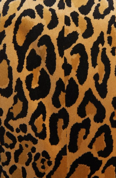 Shop Dries Van Noten Leopard Print Double Breasted Cotton Blend Blazer In Sand 101