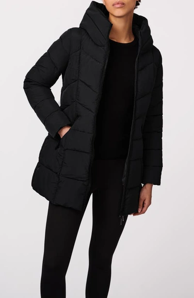 Shop Bernardo Hooded Water Resistant Puffer Jacket In Black