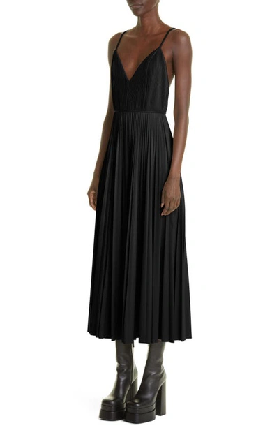 Shop Altuzarra Maggiore Pleated Faux Leather Dress In Black