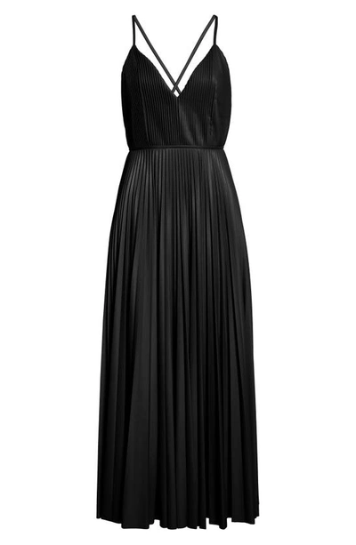 Shop Altuzarra Maggiore Pleated Faux Leather Dress In Black